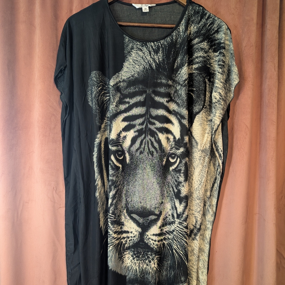 Black Tiger Print Tunic